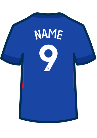 Metal A4 Personalised Football Shirt Print – Premier League Style Custom Name & Number