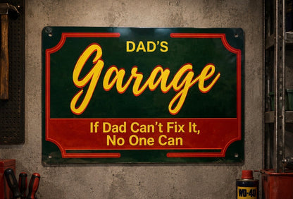 Dad’s Garage – If Dad Can’t Fix It, No One Can Aluminium Sign
