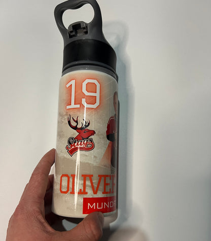 650ml Personalised Sports Bottle – Custom Name & Club Badge Design