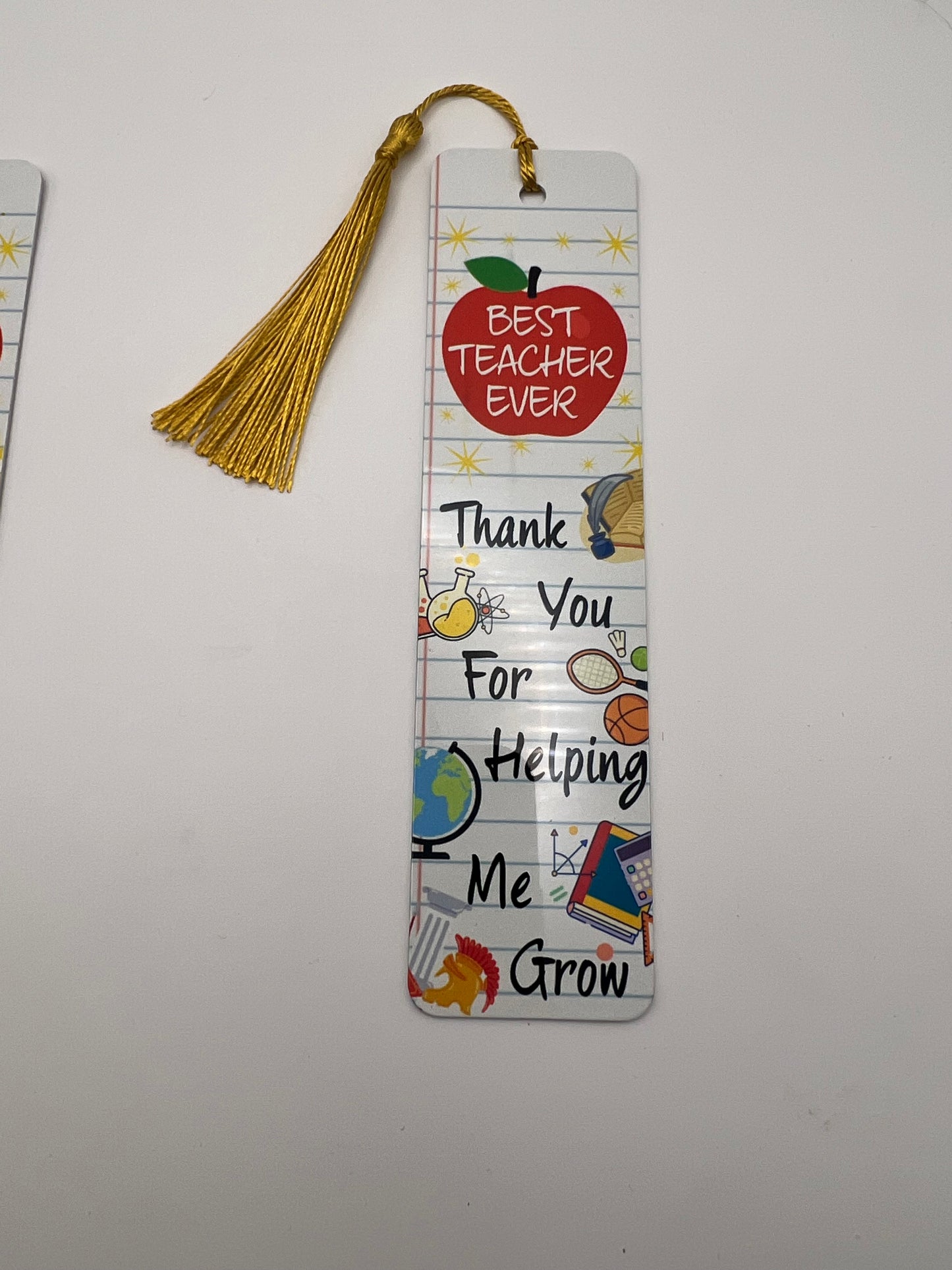 Best Teacher Ever Gift Set | Mug, Coaster & Metal Bookmark | Thank You Teacher Gift