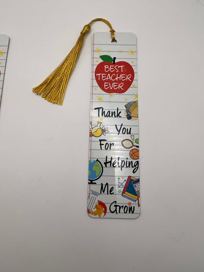 Best Teacher Ever Gift Set | Mug, Coaster & Metal Bookmark | Thank You Teacher Gift