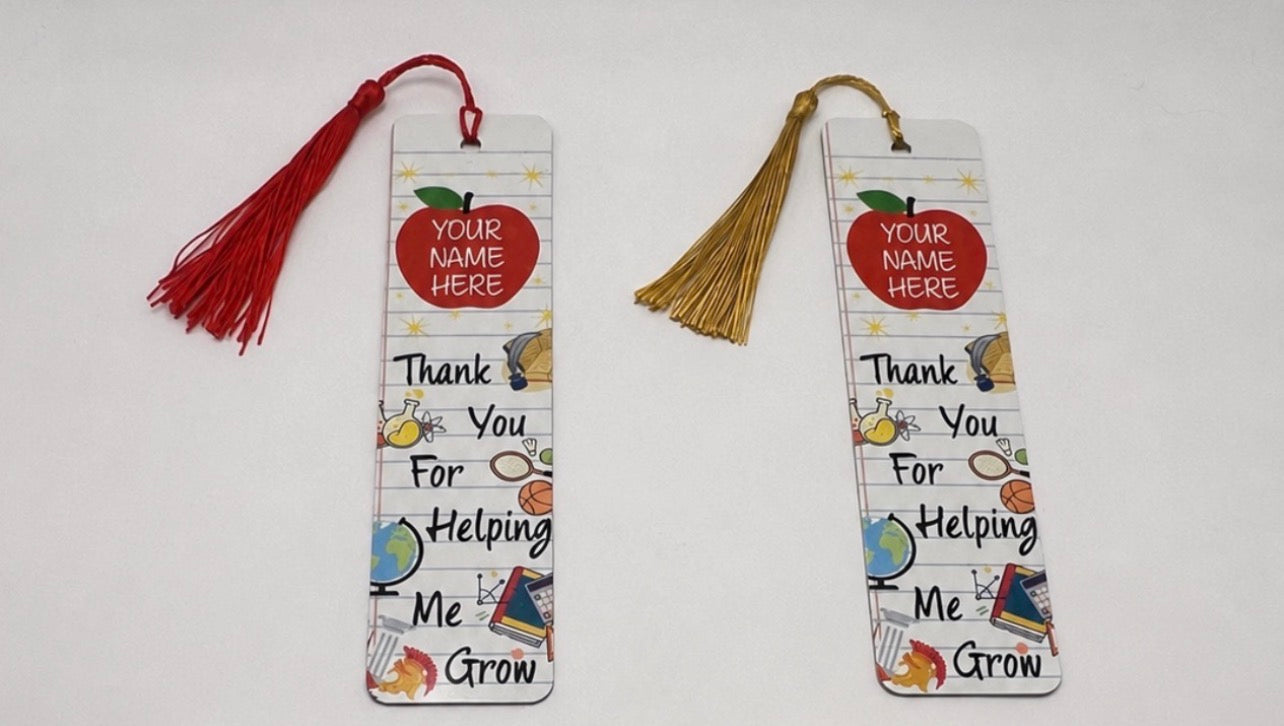 Personalised Teacher & Teaching Assistant Aluminium Bookmark – Sold Individually