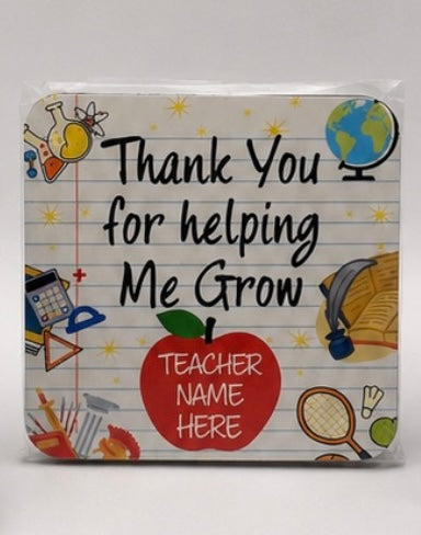Personalised Teacher Gift Set Mug Coaster Bookmark Thank You Teacher