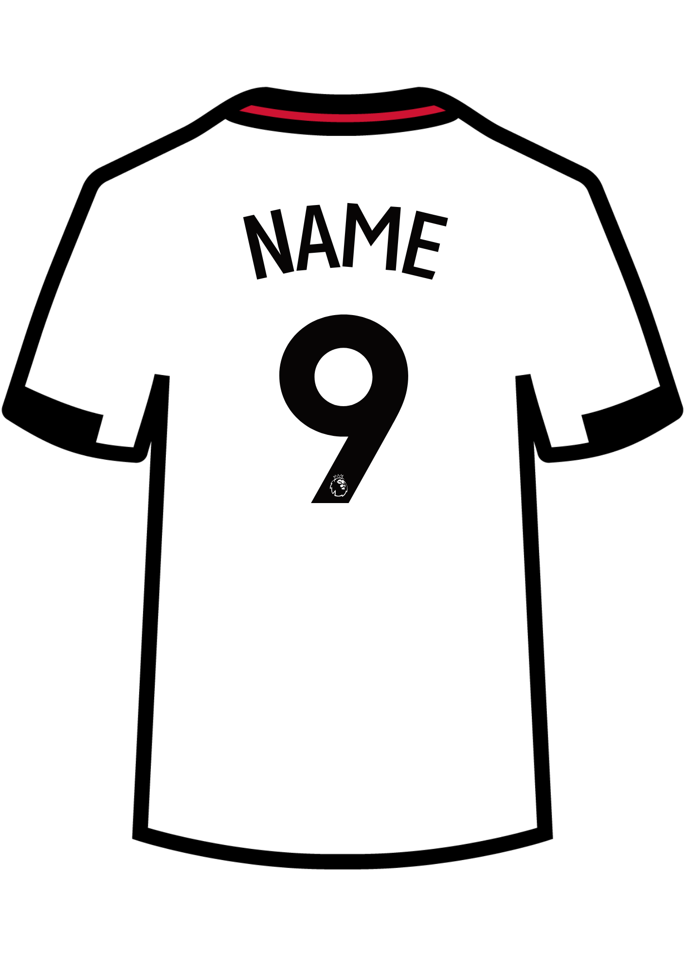 Metal A4 Personalised Football Shirt Print – Premier League Style Custom Name & Number