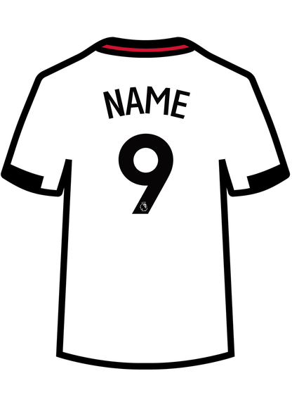 Metal A4 Personalised Football Shirt Print – Premier League Style Custom Name & Number