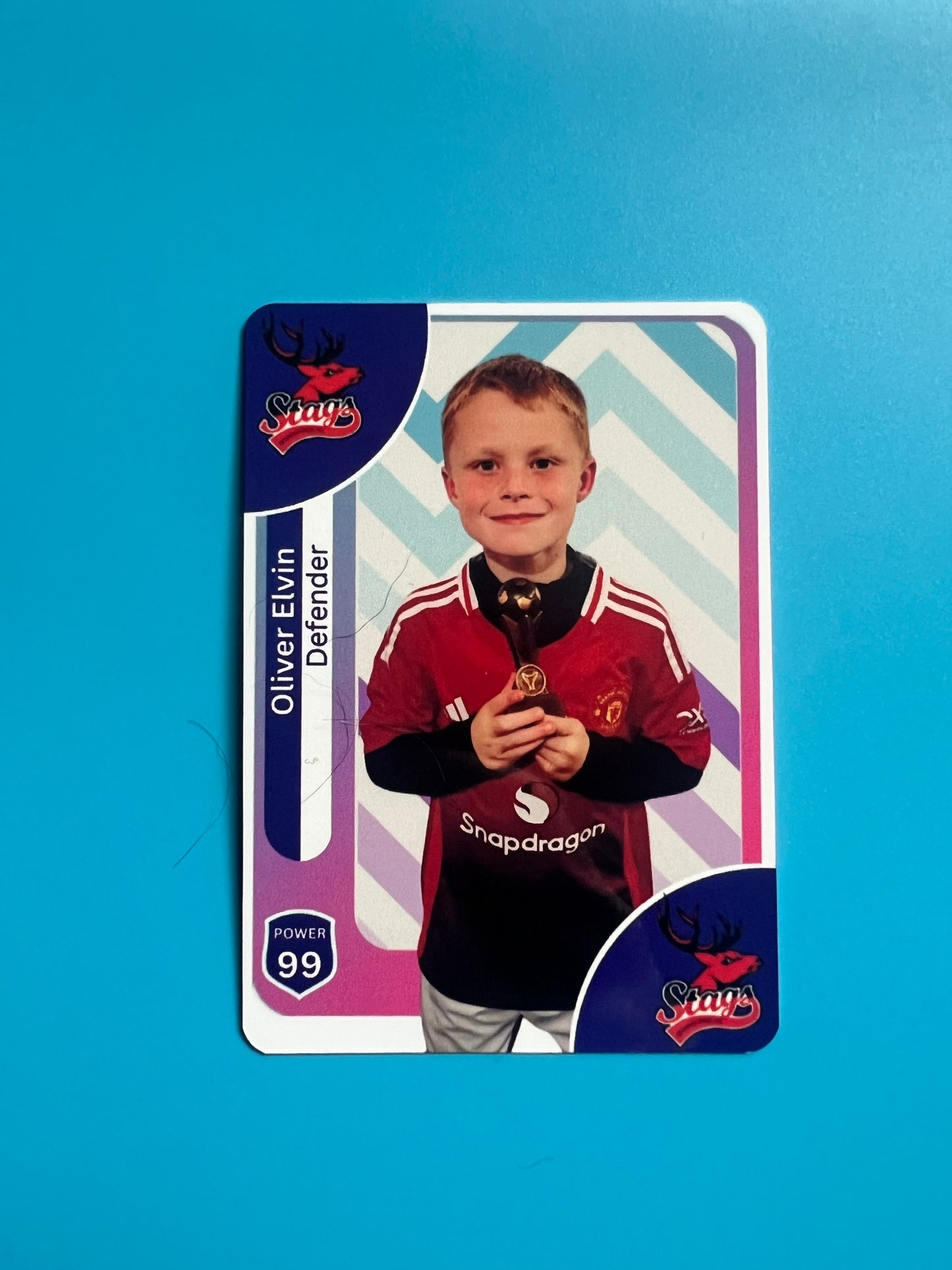 A4 Personalised Metal Football Trading Card poster – PL Style 2025/26 – Custom topps Style Card – Photo & Name Gift – Metal Collectible