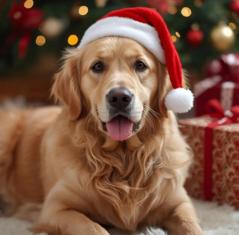 Christmas Dog coaster slates