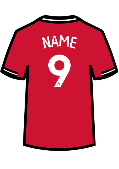 Metal A4 Personalised Football Shirt Print – Premier League Style Custom Name & Number