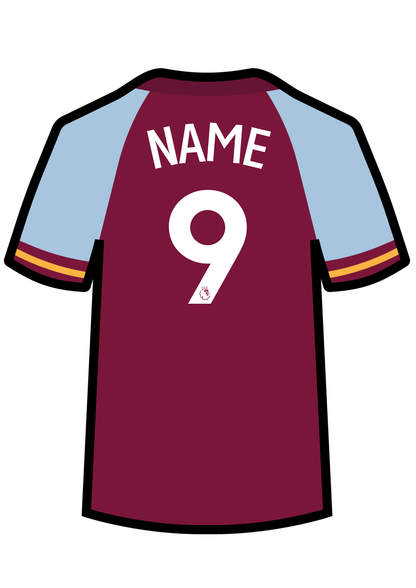 Metal A4 Personalised Football Shirt Print – Premier League Style Custom Name & Number