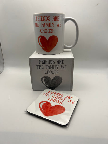 Friends Are the Family We Choose Mug & Coaster Gift Set