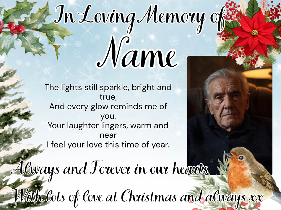 Personalised Christmas Memorial Stakes - for graves and memorials